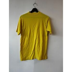 Vintage Sears Shirt Mens Small Yellow Knit Sportswear Short Sleeve 70s Retro Tee